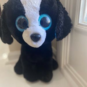 TY Beanie Boos - Tracey white and black dog (glittery eyes)